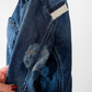 OMM Blue Denim Distressed Patchwork Jean Moto Jacket (L)