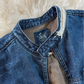 OMM Blue Denim Distressed Patchwork Jean Moto Jacket (L)