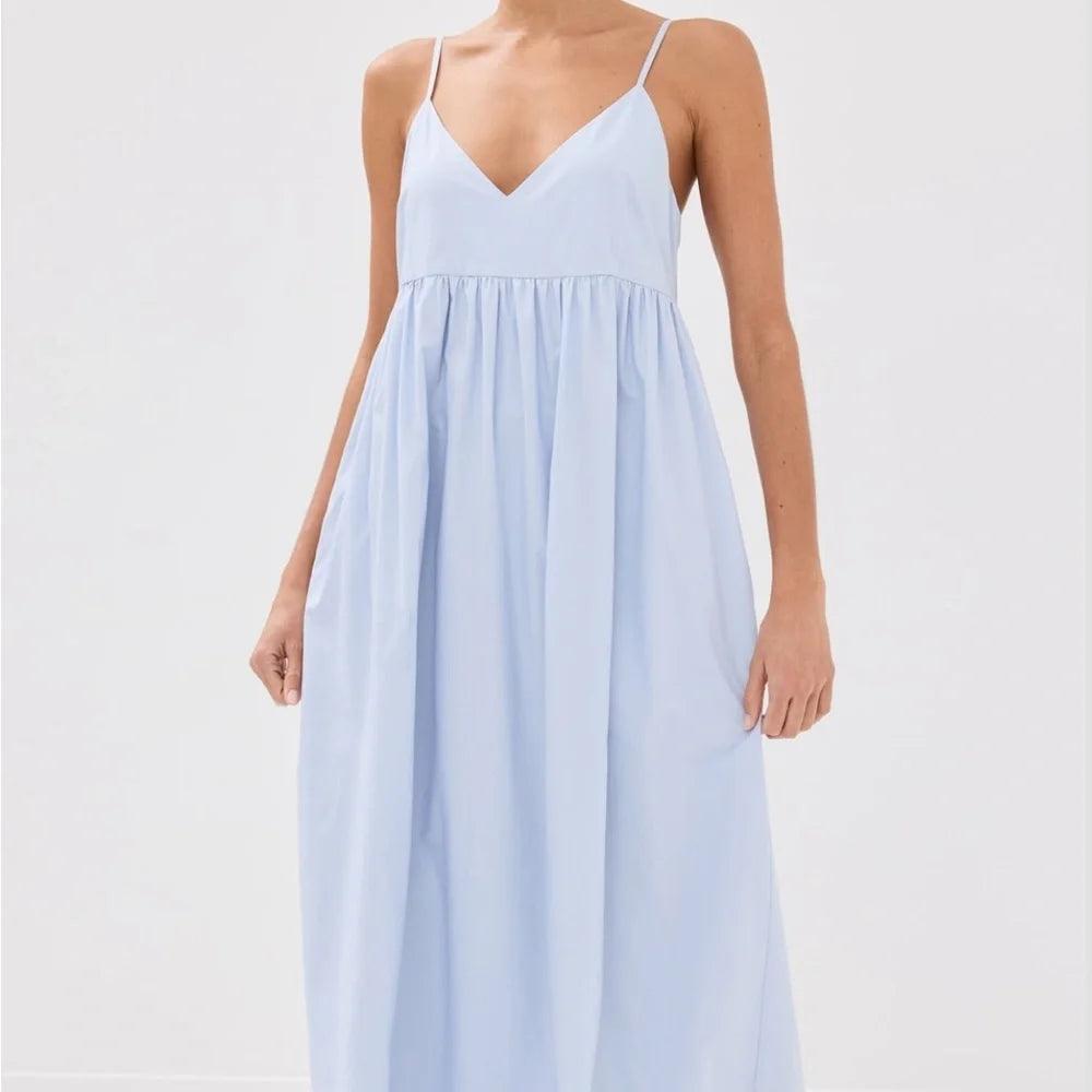 Jenni Kayne Cove Cotton Light Blue Maxi Dress (XXL)