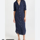 NEW Frank & Eileen Rory Navy 100% Linen Maxi Shirt Dress