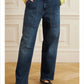 Mother The Quarter Breaker Flood Denim Jeans in Dark Wash Howdy (32)