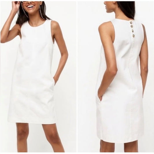J.Crew White Denim Jumper Dress (10 or M)