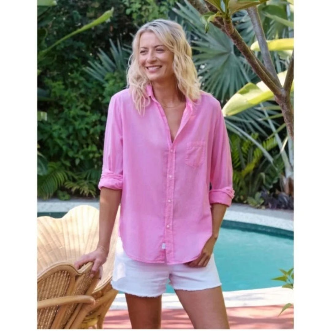 NEW Frank & Eileen Featherweight Pink Cotton Button Down Shirt (L)