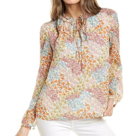 Rebecca Taylor Ava Floral Silk Peasant Top (4)