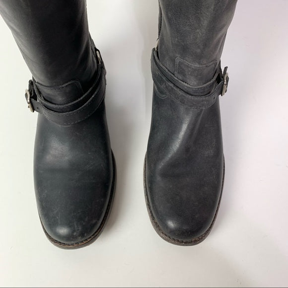 NWT FRYE Phillip Ring Tall Black Leather Boots (7.5)