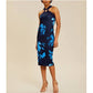 Ted Baker Navy Blue Fantasia Bodycon Halter Floral Dress (TB 2 or US 6)