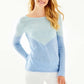 Lilly Pulitzer Brigitte Blue Two Tone 100% Cashmere Knit Top (XL)