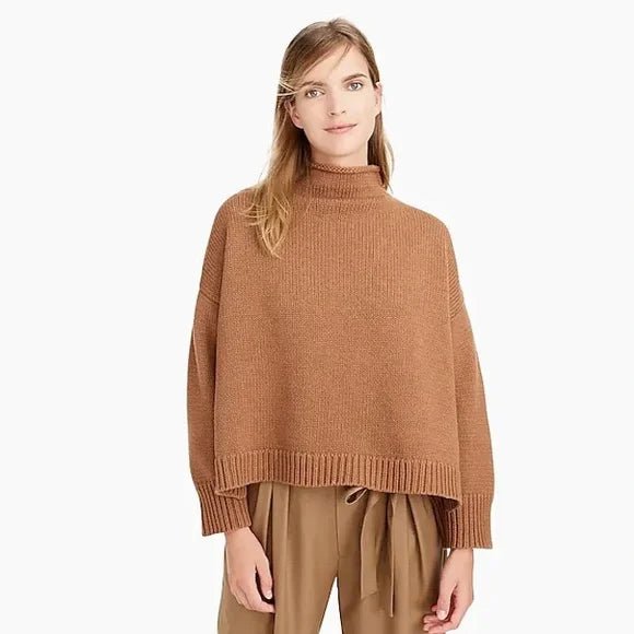 Demylee x J.Crew Heavy Wool Roll Neck Pullover Knit Sweater