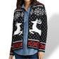 J. Jill Zip Front Deer Valley Fair Isle Cardigan Sweater (M)