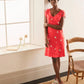 Boden Bright Red Polly Parrot Embroidered Sun Dress (4P or S)