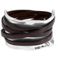 Uno de 50 Ibiza Silver Plated Leather Wrap Cuff Bracelet
