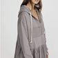 Free People Sail Away Gray Gauze Tiered Hooded Tunic