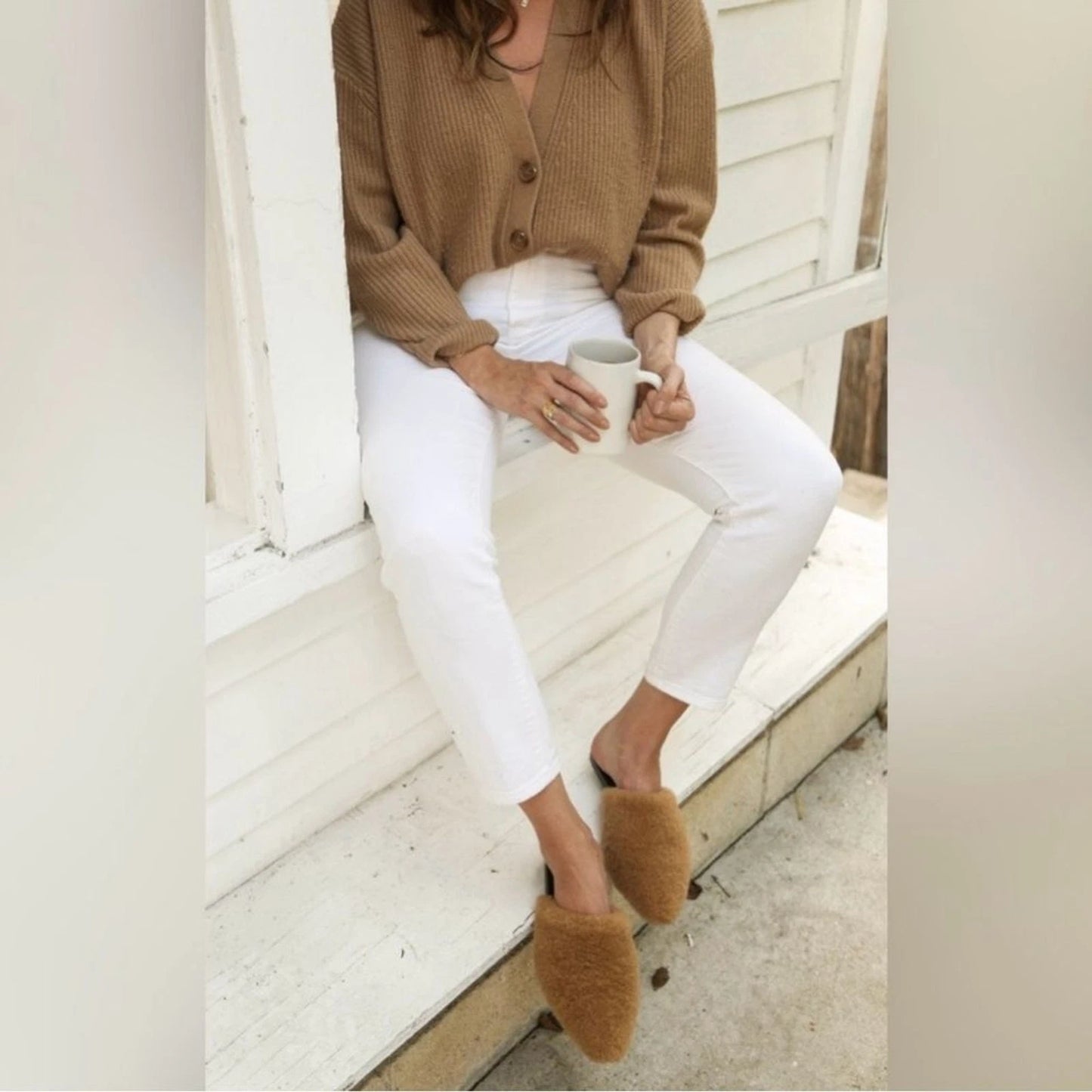 NEW Jenni Kayne Shearling Mule Slip On Flat Shoes (41 or 9.5)