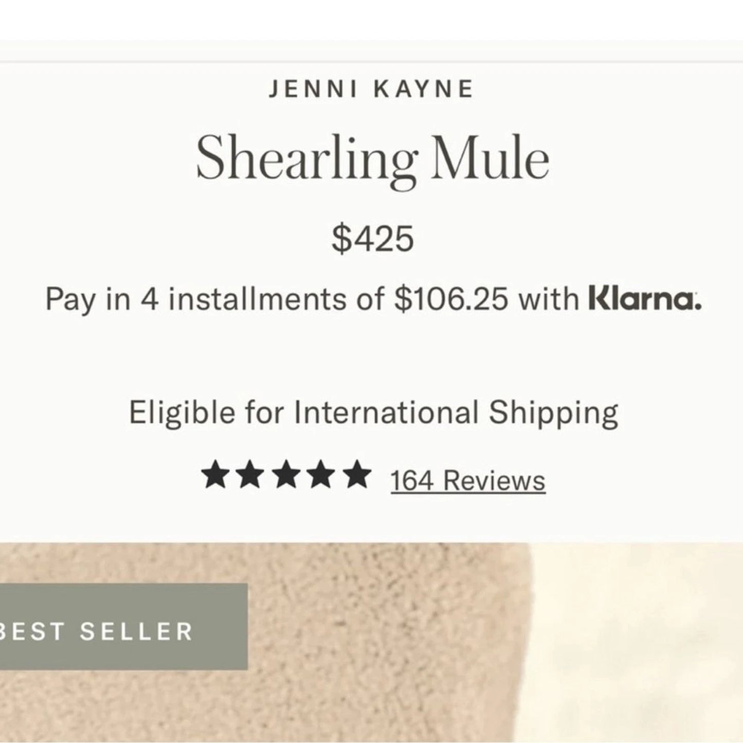 NEW Jenni Kayne Shearling Mule Slip On Flat Shoes (41 or 9.5)