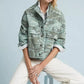 Anthropologie Amo Army Patch Green Camo Jacket (M)