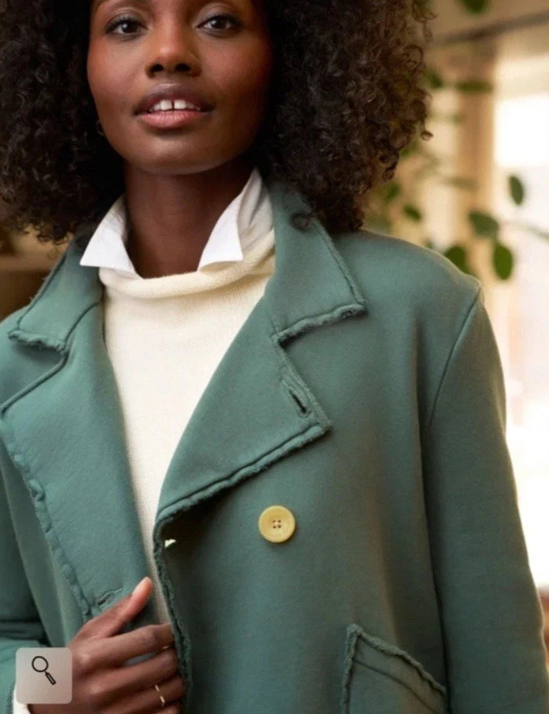 Frank & Eileen Belfast Cropped Sweatshirt Peacoat Jacket (M)