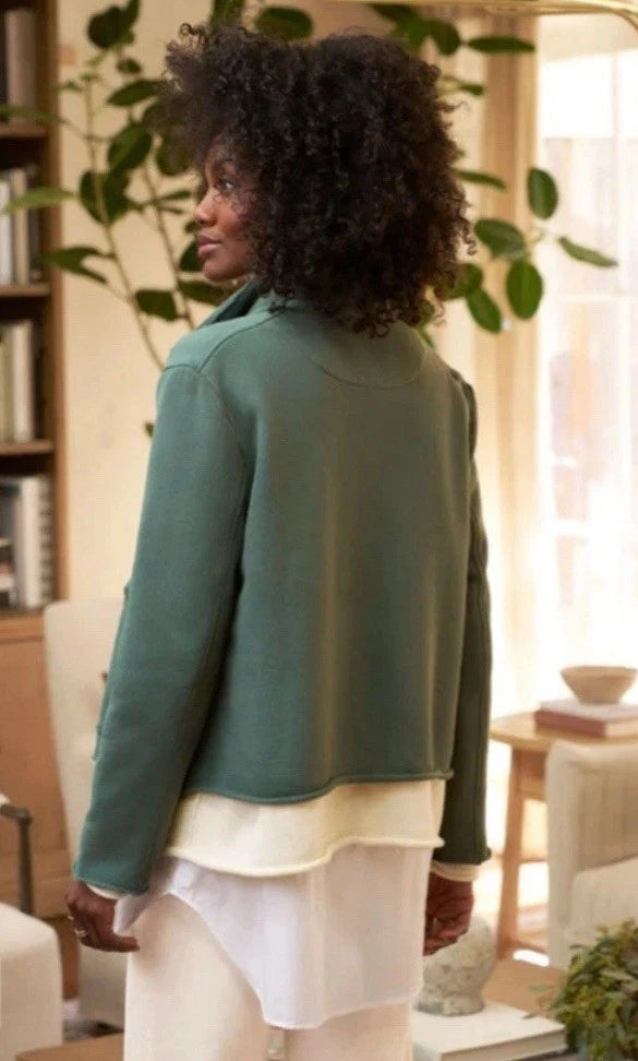 Frank & Eileen Belfast Cropped Sweatshirt Peacoat Jacket (M)