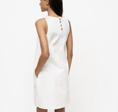 J.Crew White Denim Jumper Dress (10 or M)