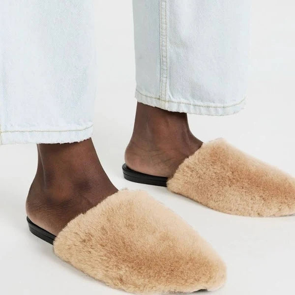 NEW Jenni Kayne Shearling Mule Slip On Flat Shoes (41 or 9.5)
