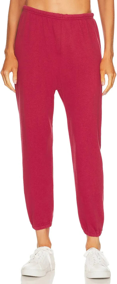 The GREAT Stadium Joggers Sweatpants in Cranberry Red (3 or L)