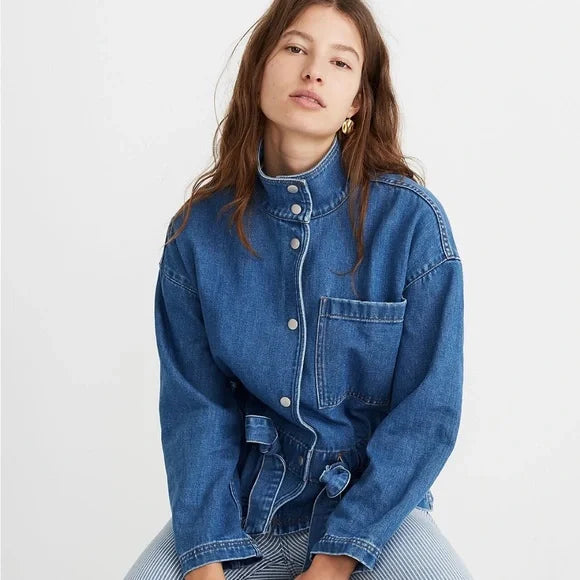 Madewell Blue Denim Jean Southlake Military Jacket