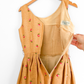 Vintage 1950s Burlap Rose Embroidered Garden Party Belted Dress
