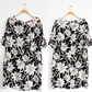 Max Mara Studio Black White Silk Floral Shift Dress (US 12)