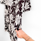 Max Mara Studio Black White Silk Floral Shift Dress (US 12)