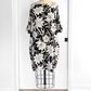 Max Mara Studio Black White Silk Floral Shift Dress (US 12)