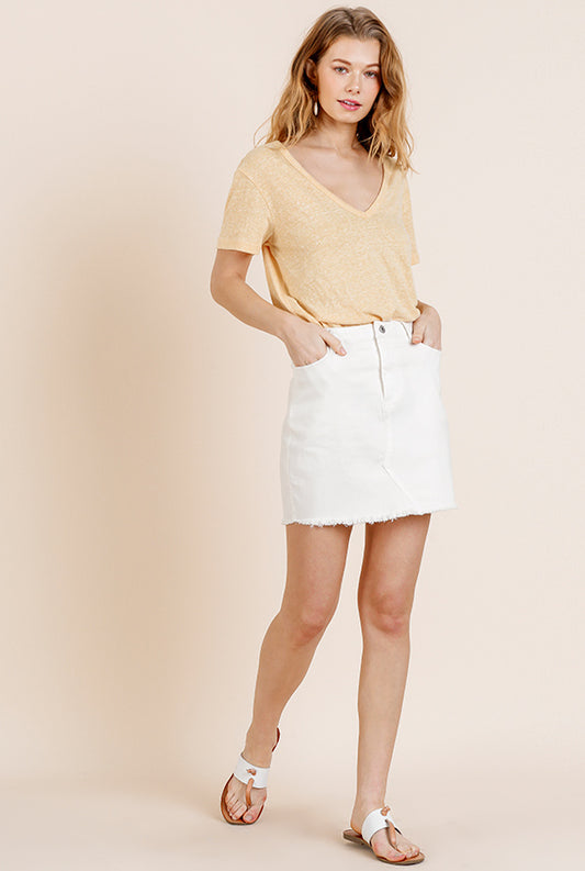 Off-White Stretch Denim Skirt