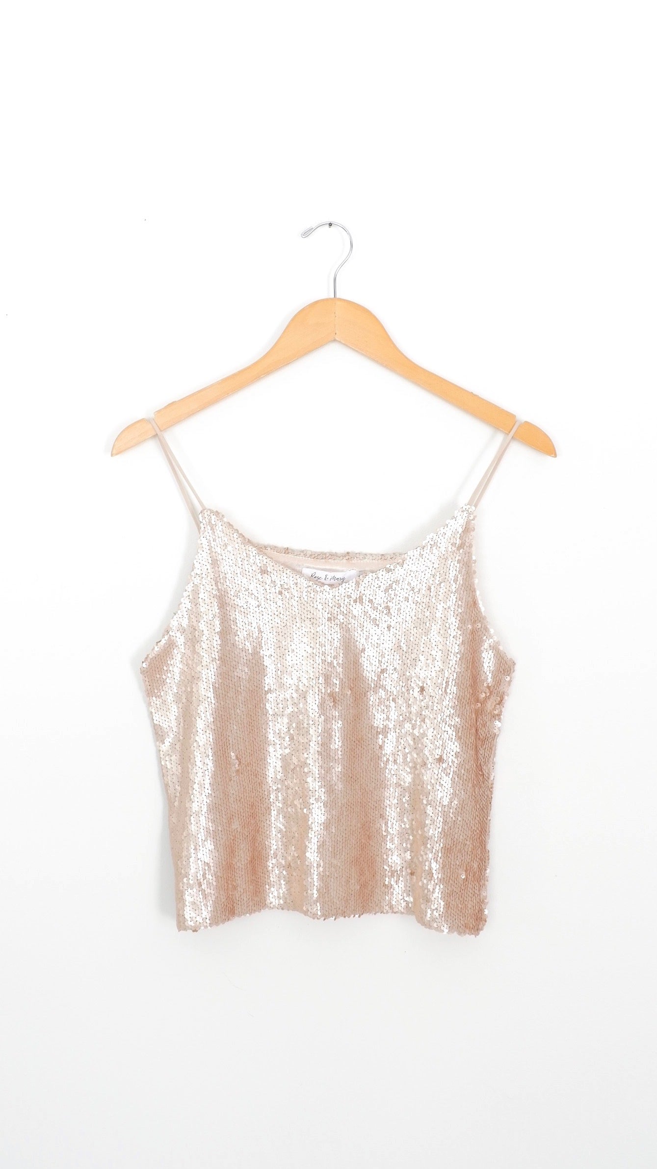 Champagne Gold Sequin Camisole Tank