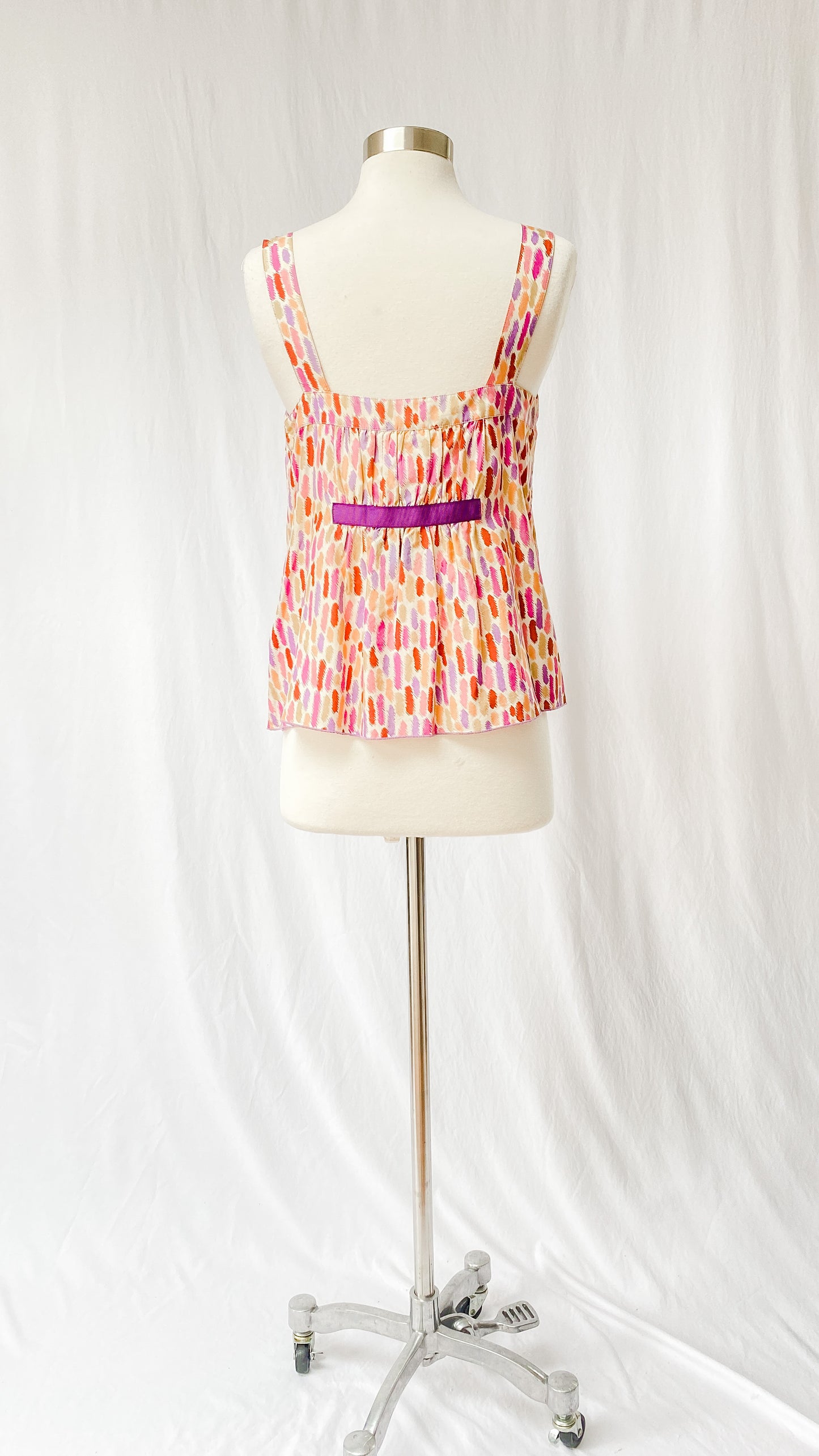 Anna Sui for Anthropologie Silk Print Sleeveless Top
