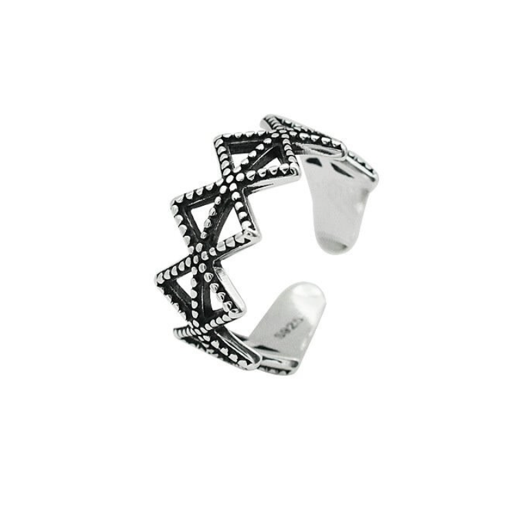 Sterling Silver Triangle Adjustable Ring