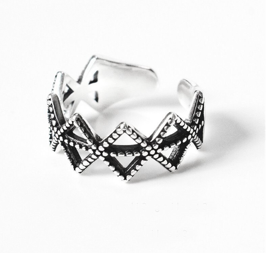 Sterling Silver Triangle Adjustable Ring
