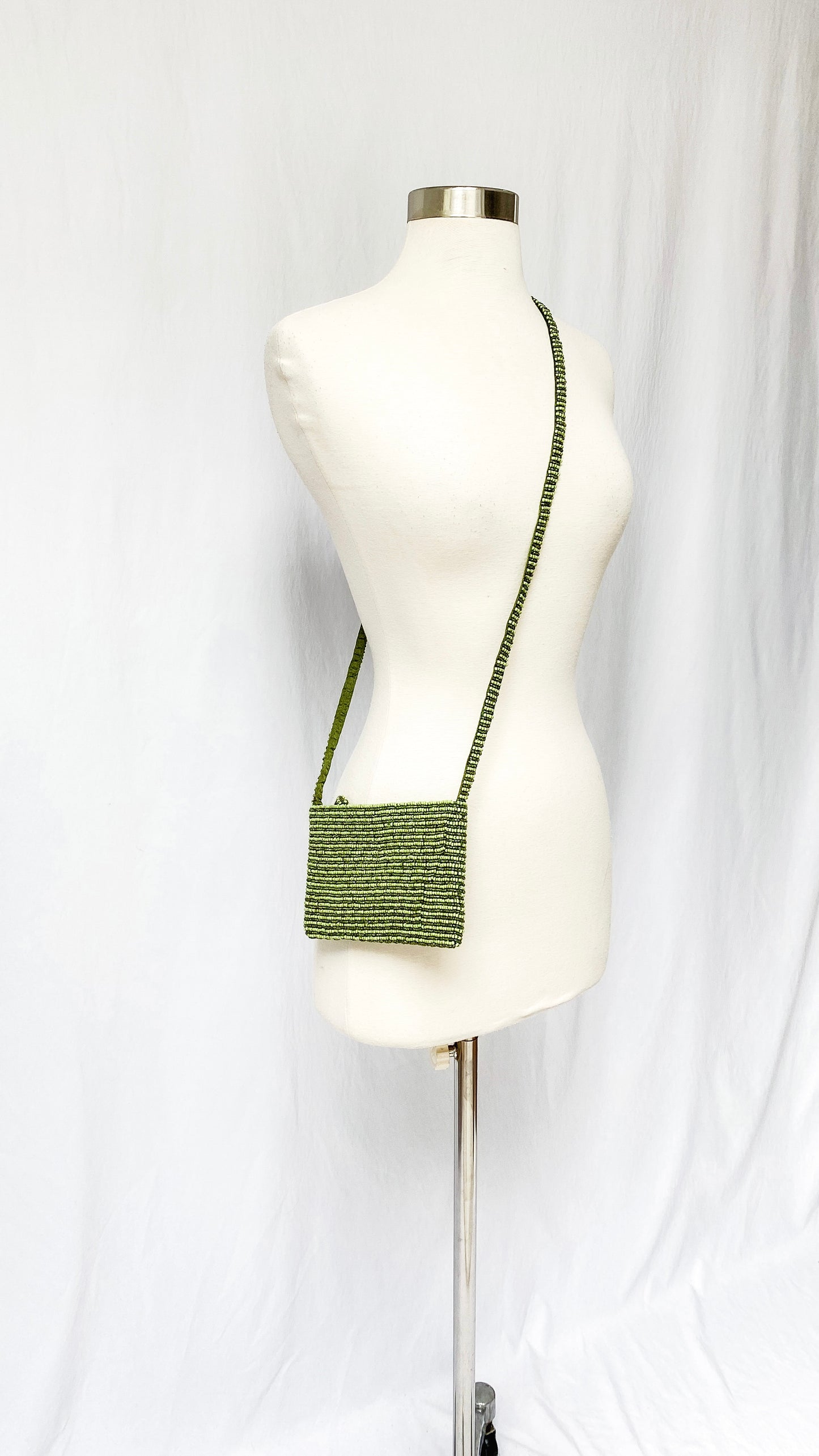 Vintage Green Bead Mini Purse