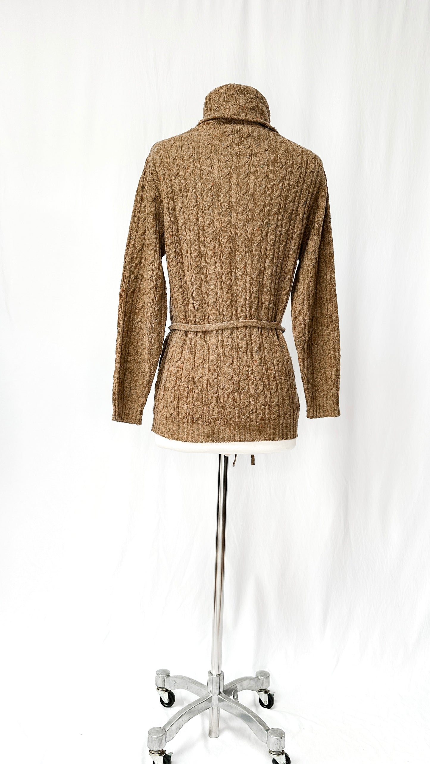 Vintage 70’s Jaeger Brown Lambswool Knit Belted Top (M)