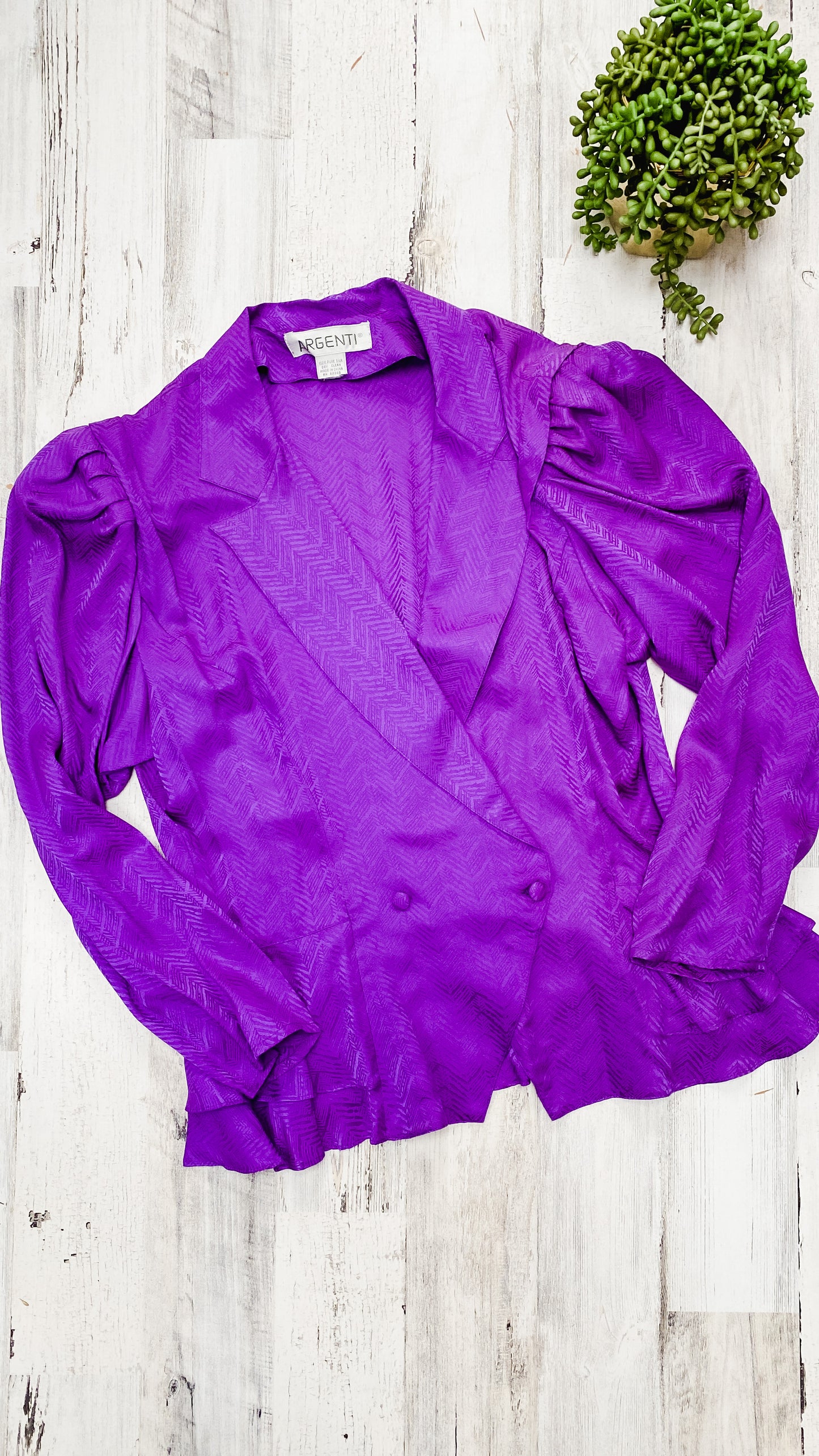 Vintage 80’s Purple Silk Top (8/10)