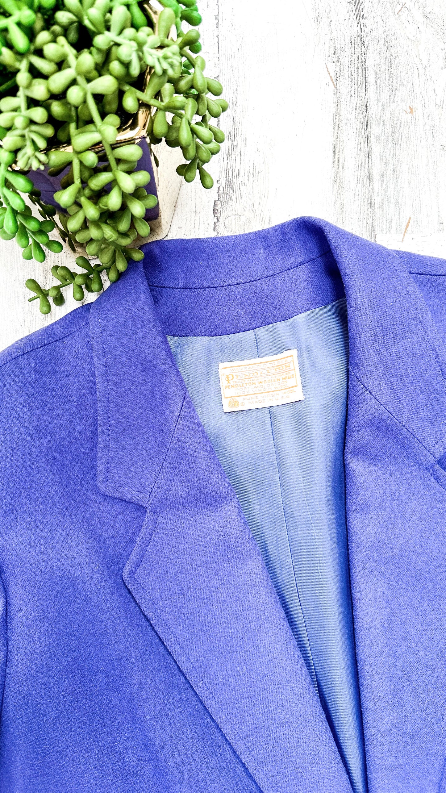 Vintage 70’s Pendleton Dark Purple Blue Wool Blazer (M/L)