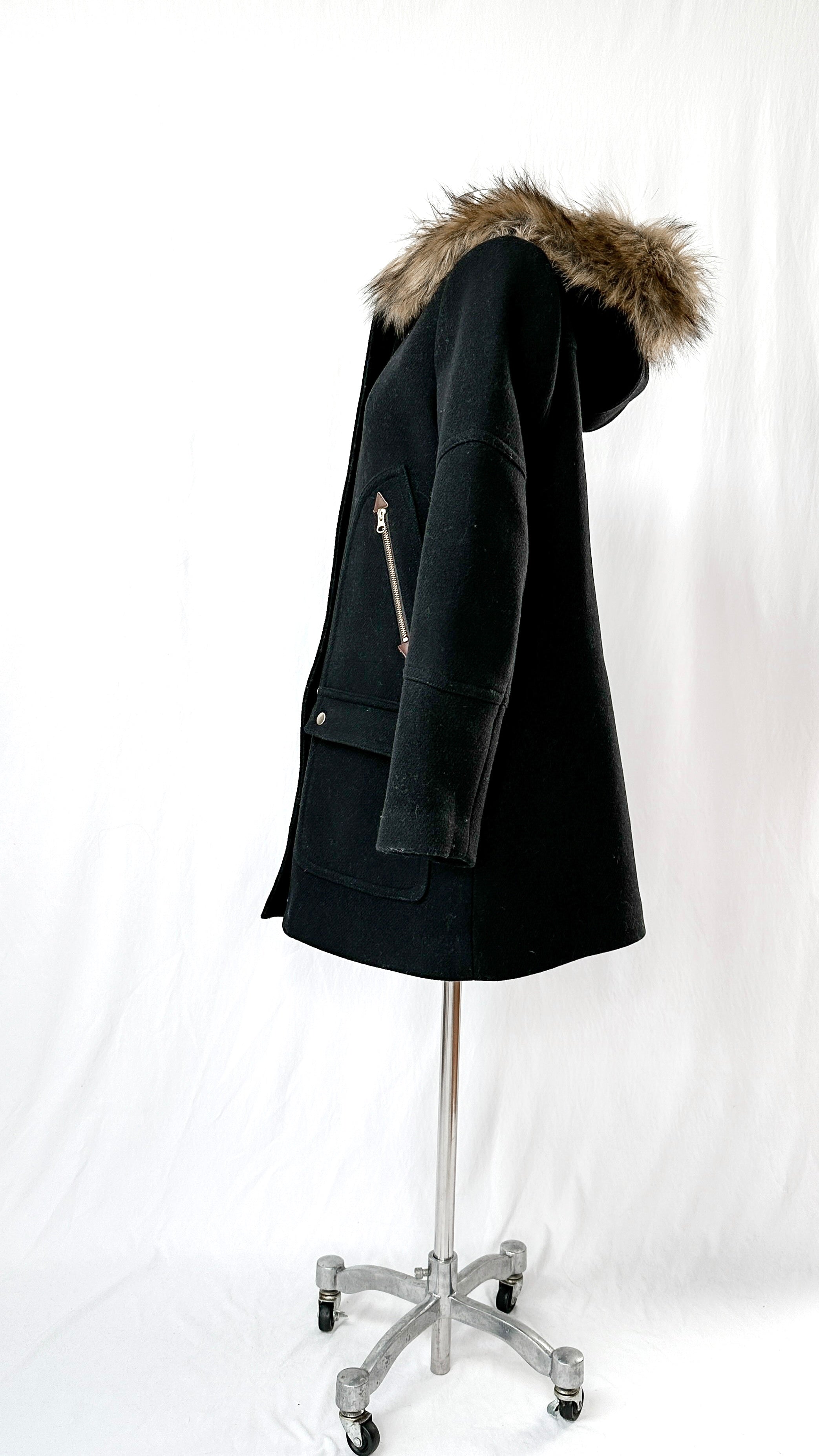 Chateau stadium cloth parka with faux fur clearance trim