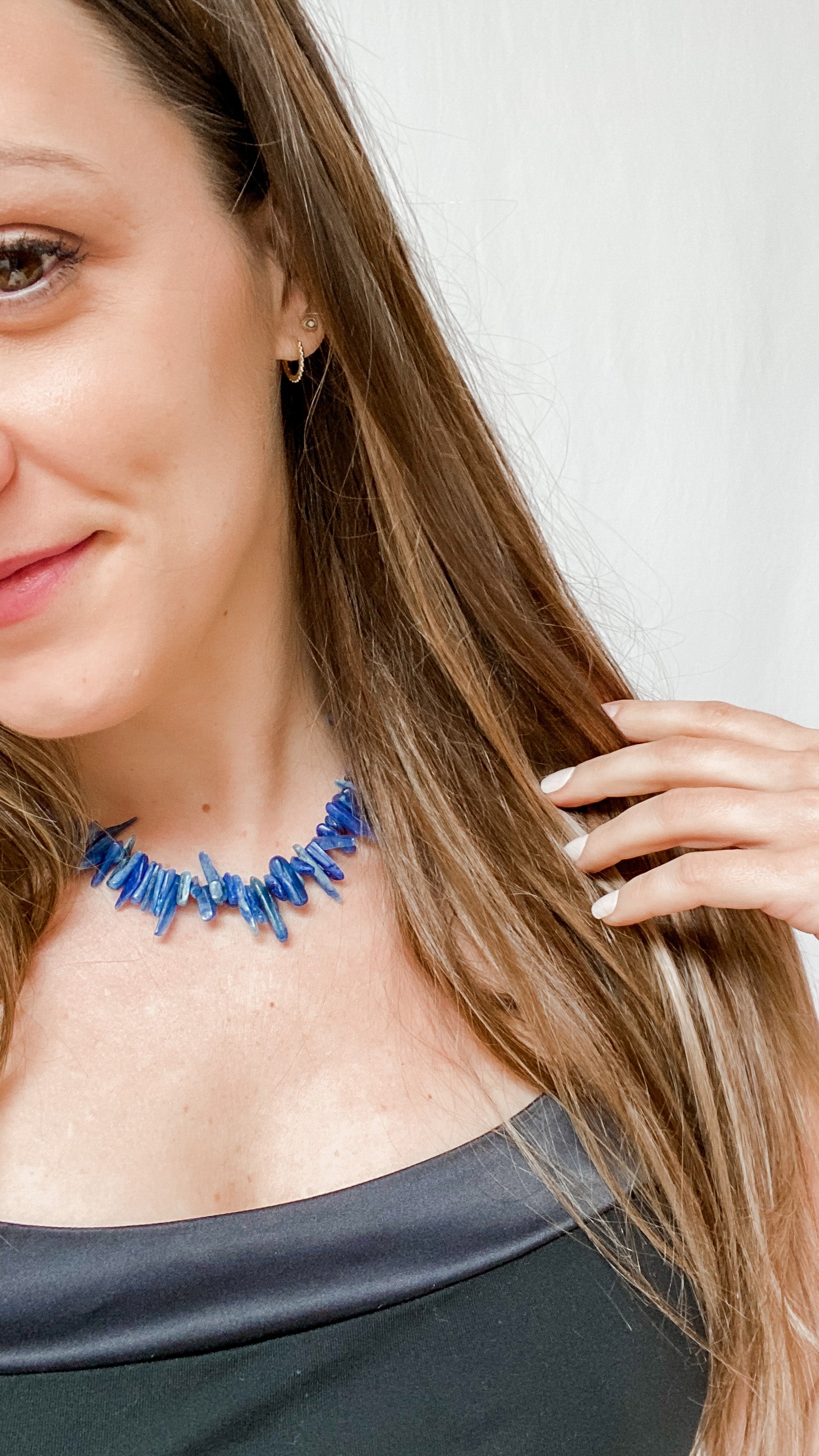 Blue stone 2025 statement necklace