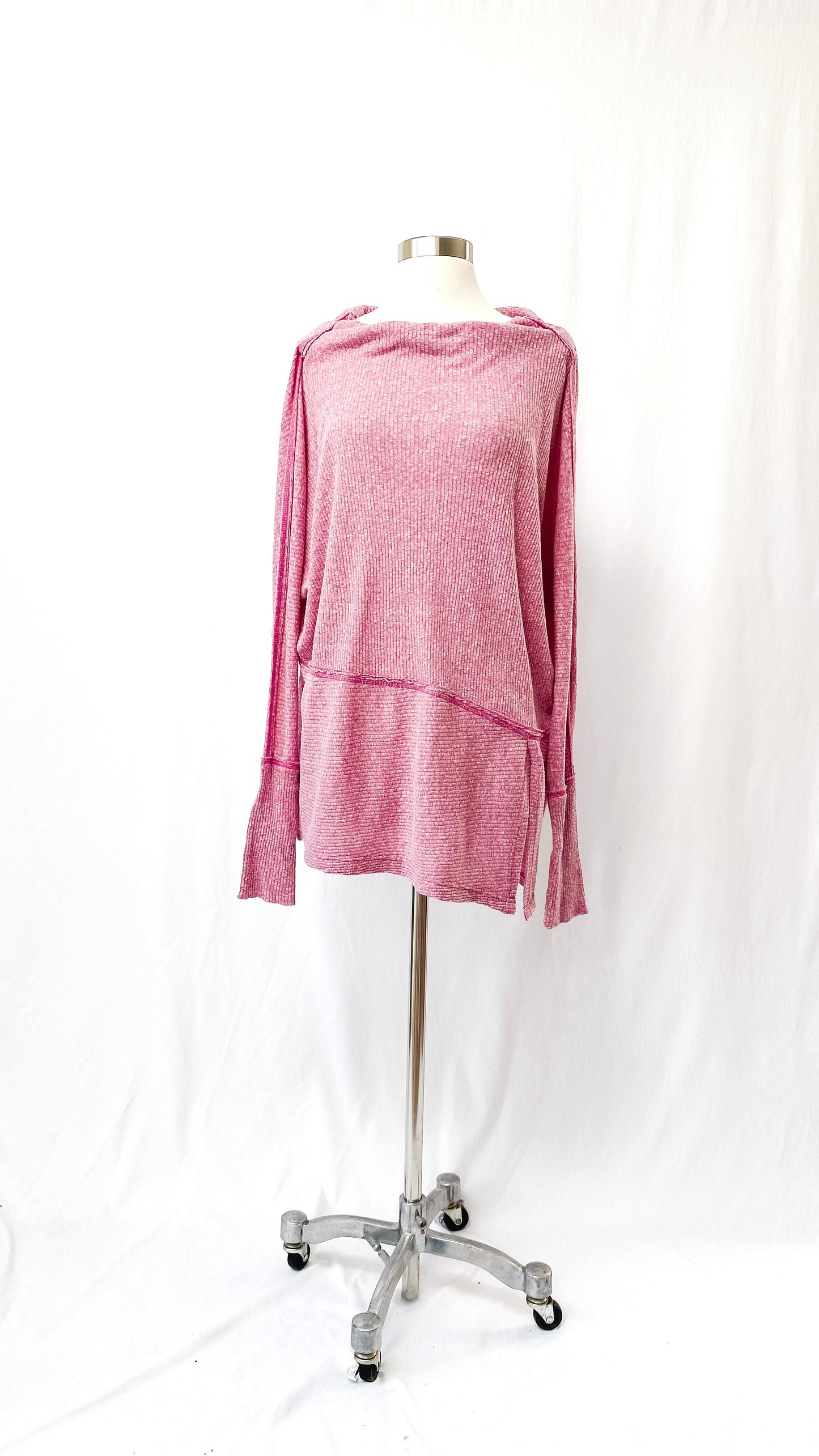We The Free 'Londontown' Ribbed Top in Light Pink (S)