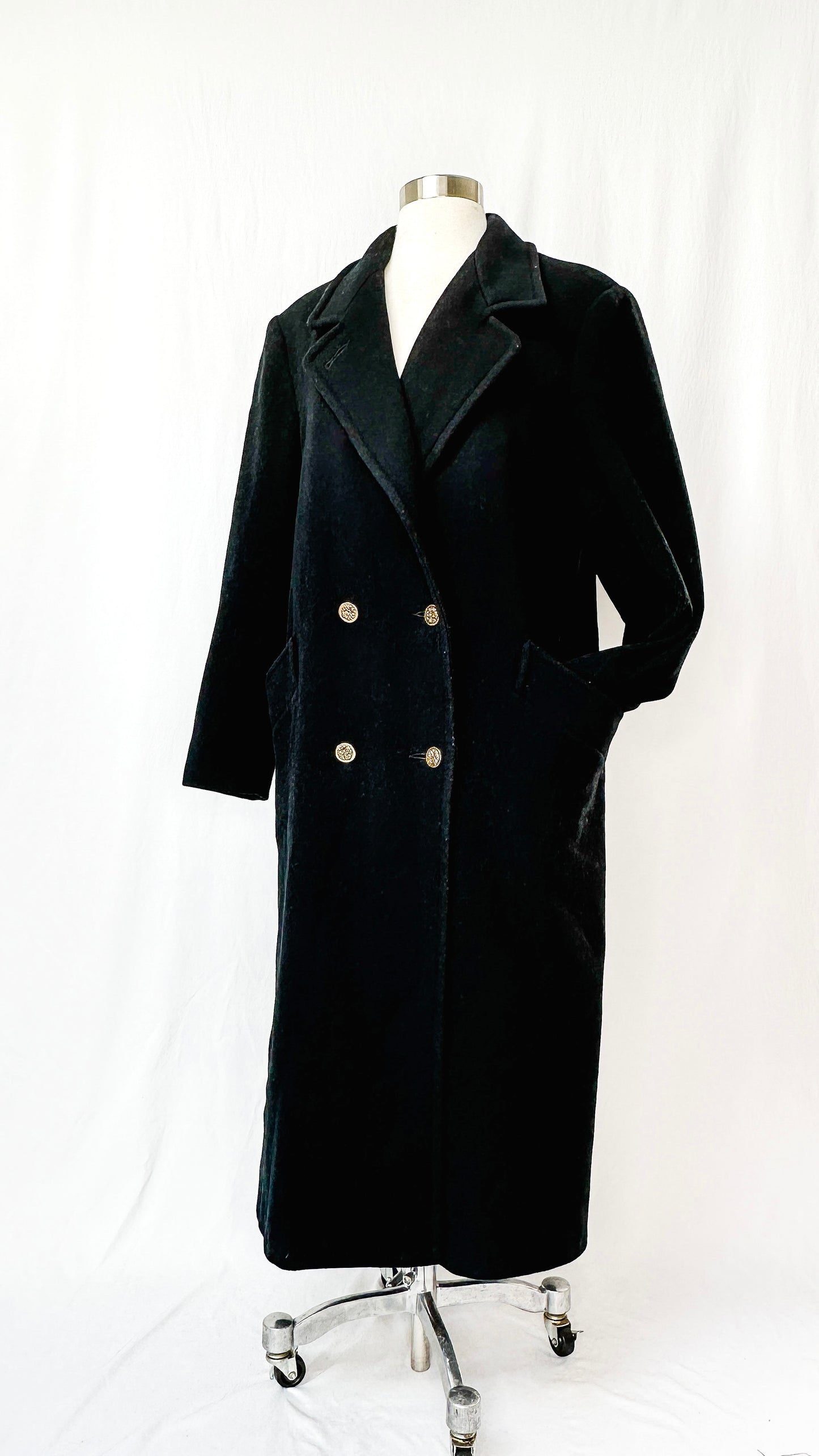 Vintage Herman K. Black Long Winter Coat (8)