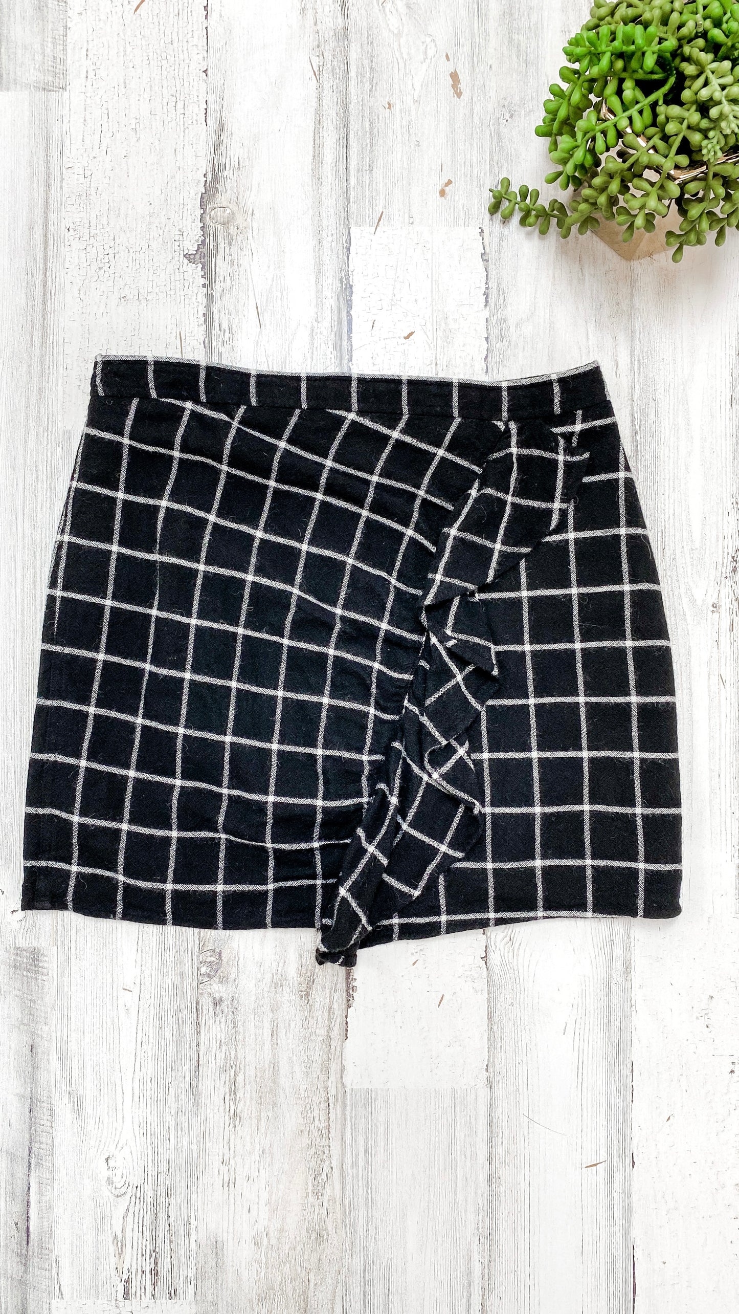 Madewell Windowpane Ruffle Skirt (4)