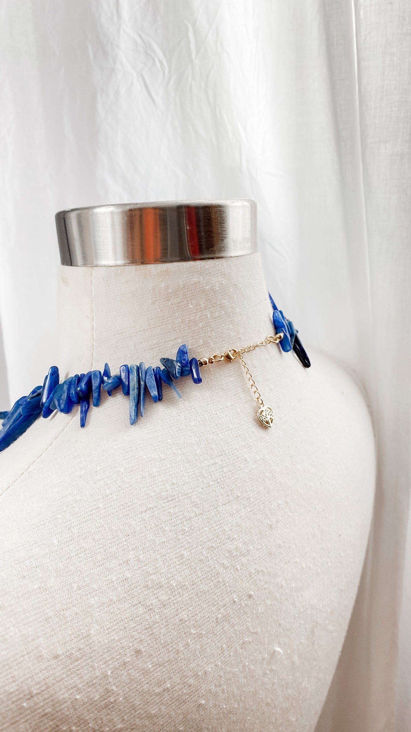 Handmade Blue Stone Statement Necklace