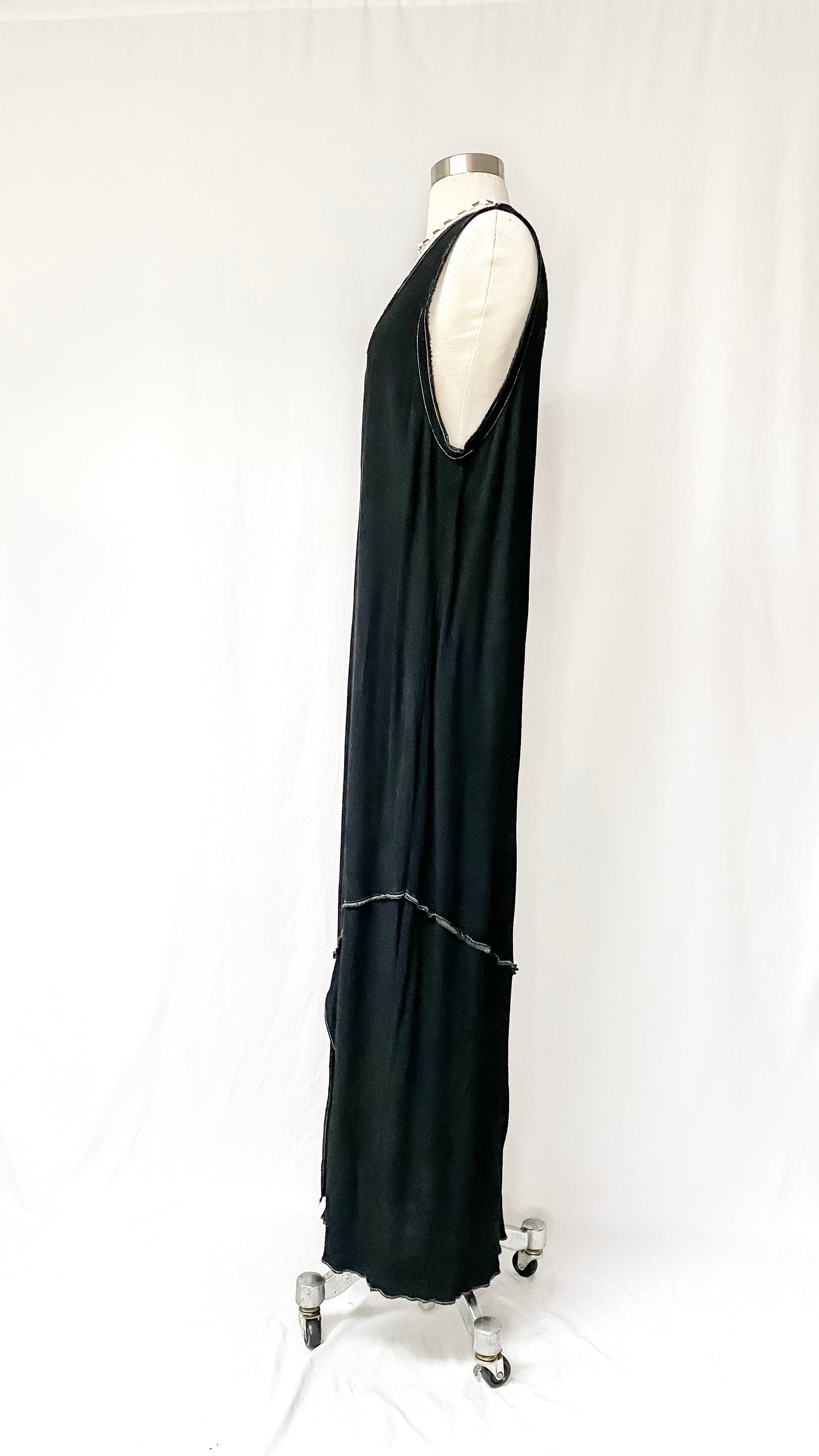 Nothing Matches Black Exposed Seam Maxi Dress (6)