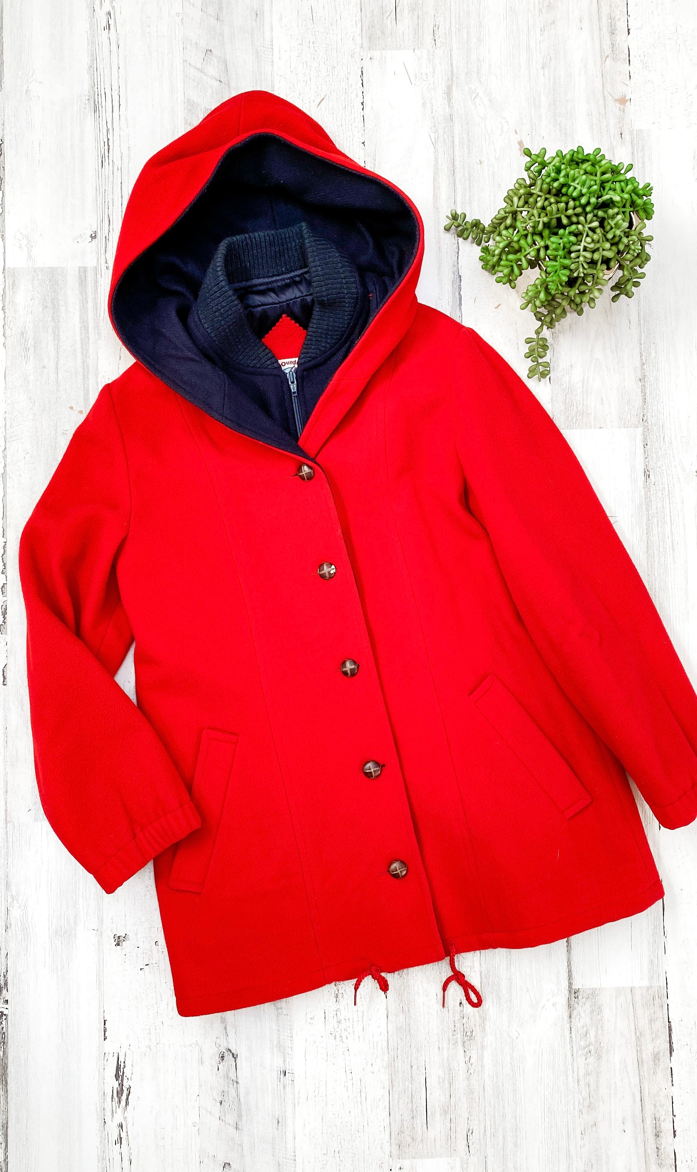 Vintage cheap hooded coat