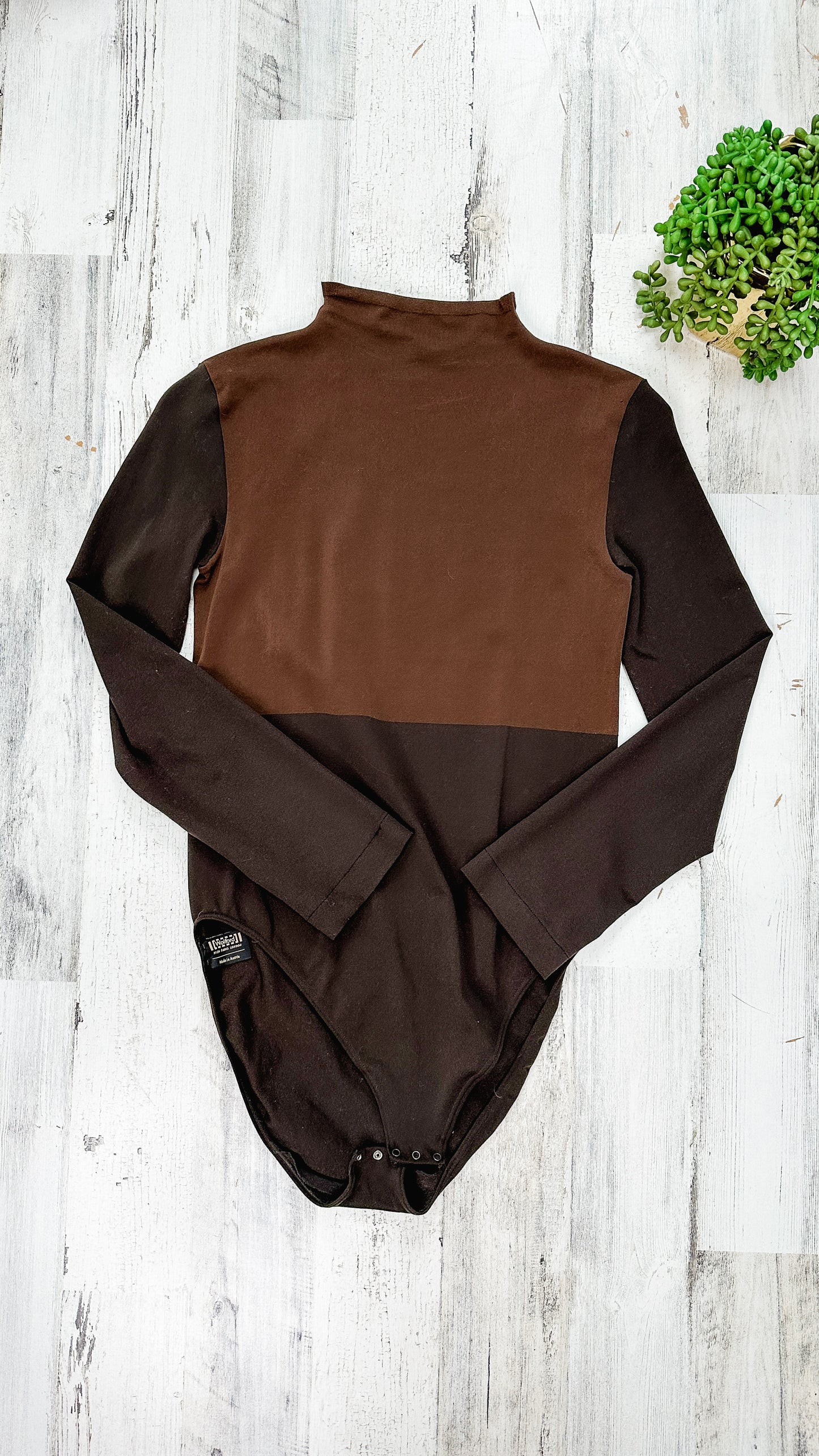 *RARE* Wolford Brown Mock Neck Bodysuit (M)