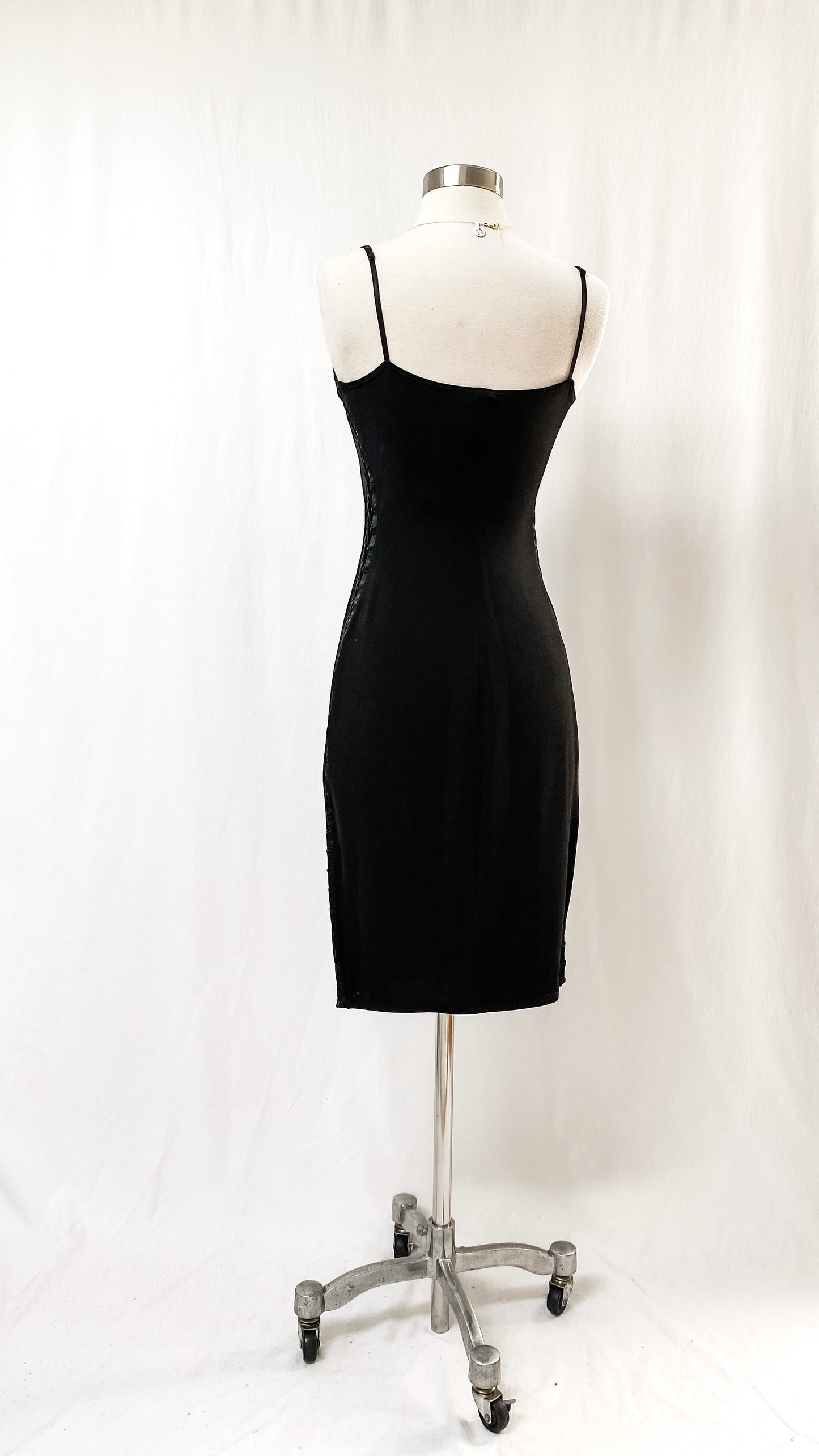 NEW Vintage 90’s Laundry by Shelli Segal Black Laced Slip Dress (4)