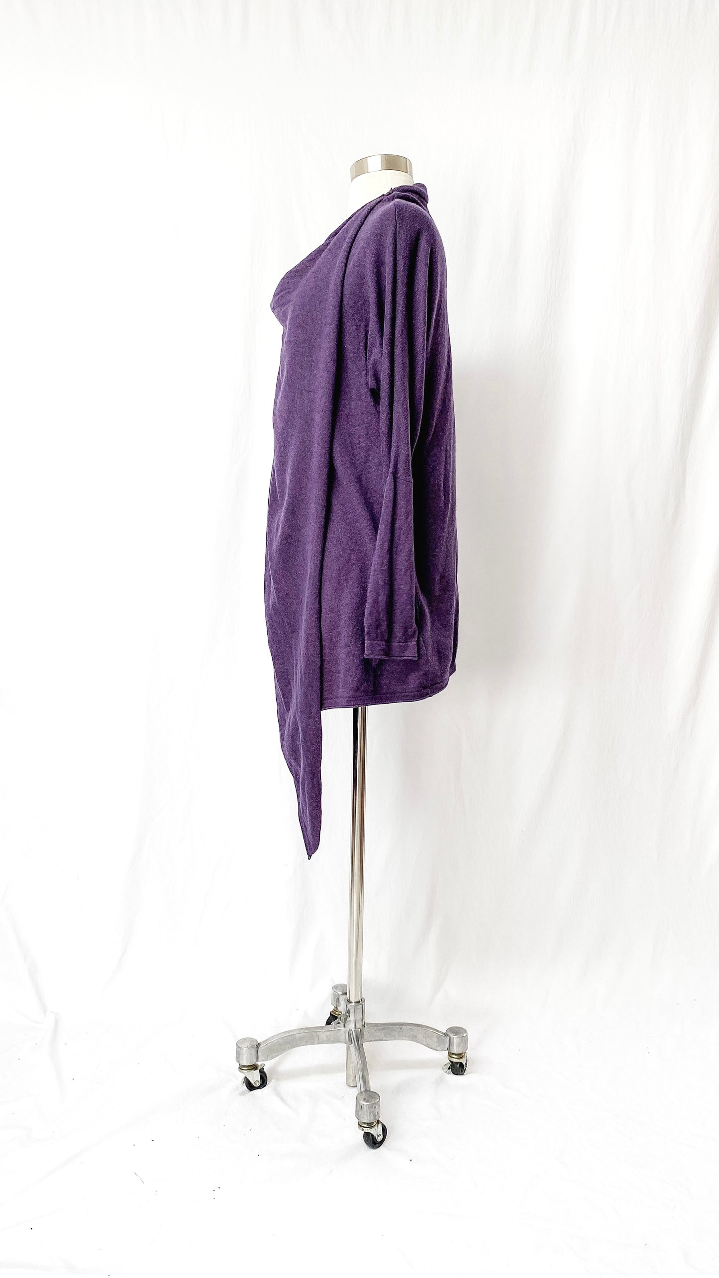 Braintree Purple Organic Cotton & Wool Zip Draped Cardigan (S)