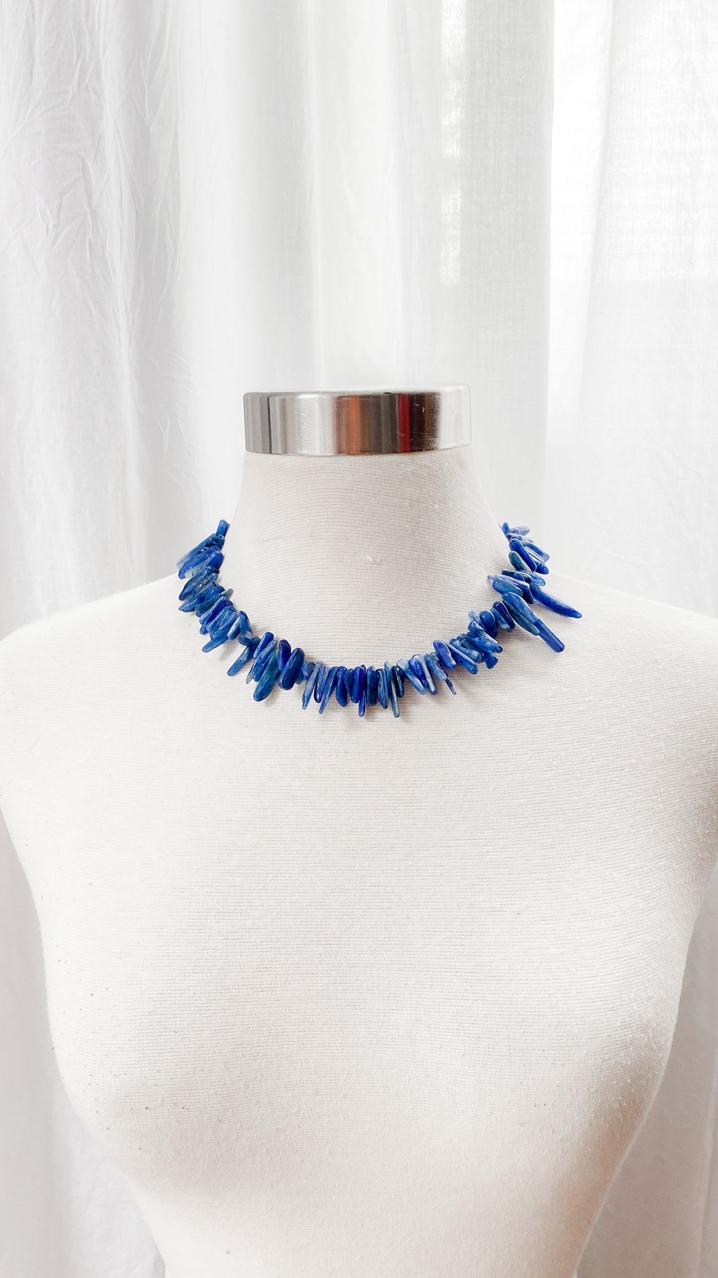 Handmade Blue Stone Statement Necklace